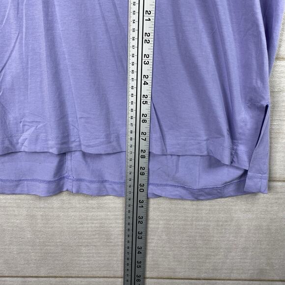 Banana Republic T-Shirt XL Womens Purple Cozy Slub V Neck Cuffed Short Sleeve - Picture 4 of 9